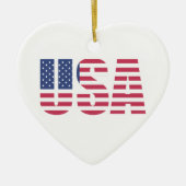 Hart Kerst Ornament - Patriotisch Amerikaans (Voorkant)