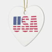 Hart Kerst Ornament - Patriotisch Amerikaans (Links)