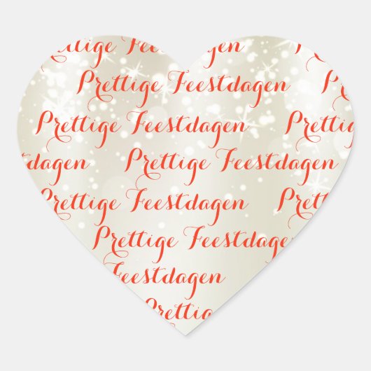 Hart Kerst tekst stickers "Prettige Feestdagen" (Voorkant)