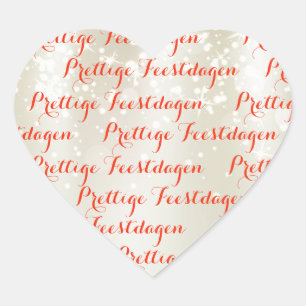 Hart Kerst tekst stickers "Prettige Feestdagen"