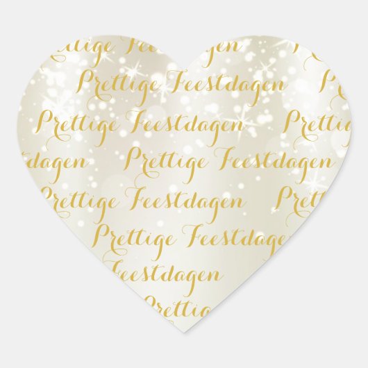 Hart Kerst tekst stickers "Prettige Feestdagen" (Voorkant)