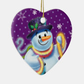 Hart Kerstboom decoratie Snowman & tinsel. (Rechts)