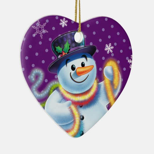 Hart Kerstboom decoratie Snowman & tinsel. (Rechts)