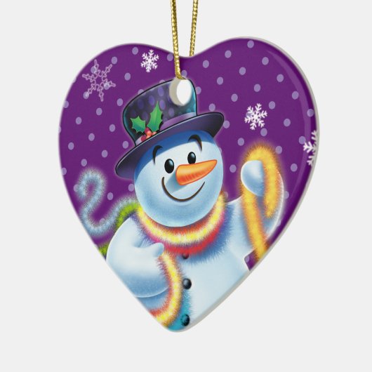 Hart Kerstboom decoratie Snowman & tinsel. (Links)