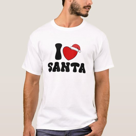 Hart Kerstman Kerst Santa Hoed T-shirt (Voorkant)