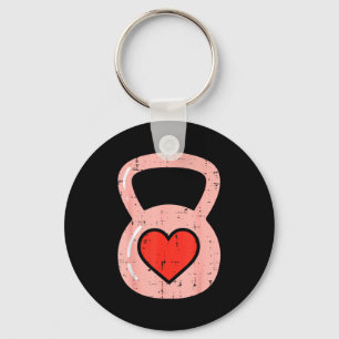 Hart Kettlebell Gym Fitness Valentijnsdag Mannen W Sleutelhanger