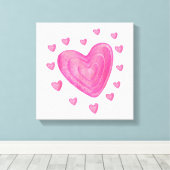 Hart Kinder school Valentijnsdag Meisjesjongens Canvas Afdruk (Insitu (Houten vloer))