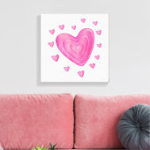 Hart Kinder school Valentijnsdag Meisjesjongens Canvas Afdruk (Insitu (Woonkamer))