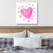 Hart Kinder school Valentijnsdag Meisjesjongens Canvas Afdruk (Insitu (Slaapkamer))