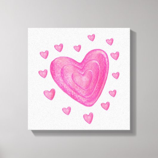 Hart Kinder school Valentijnsdag Meisjesjongens Canvas Afdruk (Voorkant)