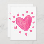 Hart Kinder school Valentijnsdag Meisjesjongens Informatiekaartje (Voorkant / Achterkant)