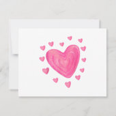 Hart Kinder school Valentijnsdag Meisjesjongens RSVP Kaartje (Achterkant)