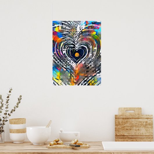 hart | Kleurrijk Abstract Poster (Keuken)