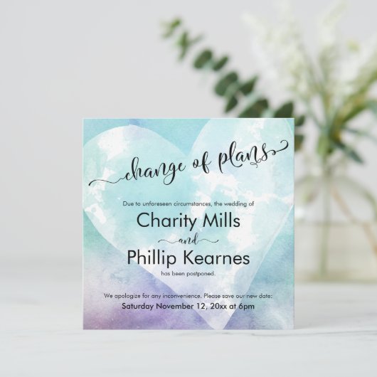 Hart Kleurrijke Uitgestelde Bruiloft Verandering v (Staand voorkant)