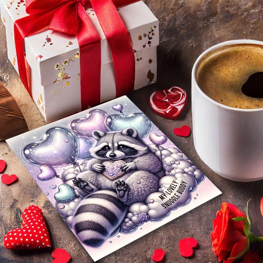 Hart Koek Wasbeer Valentijnskaart Feestdagenkaart