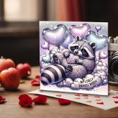 Hart Koek Wasbeer Valentijnskaart Feestdagenkaart