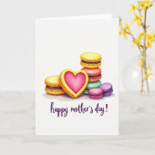 Hart Koekje Moederdag kaart (Gele Bloem)