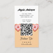 Hart Koekje Trendy QR-code en Website Visitekaartje (Achterkant)
