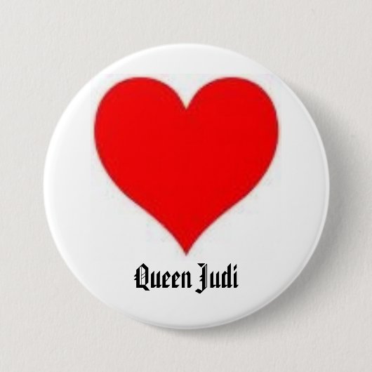 hart, koningin Judi Ronde Button 7,6 Cm (Voorkant)