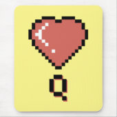 Hart koningin zwarte omtrek muismat (Voorkant)