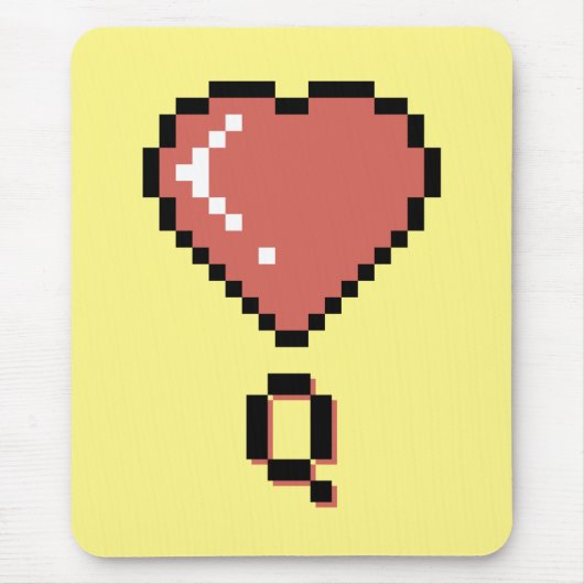 Hart koningin zwarte omtrek muismat (Voorkant)