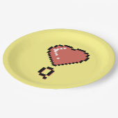 Hart koningin zwarte omtrek papieren bordje (Gekanteld)