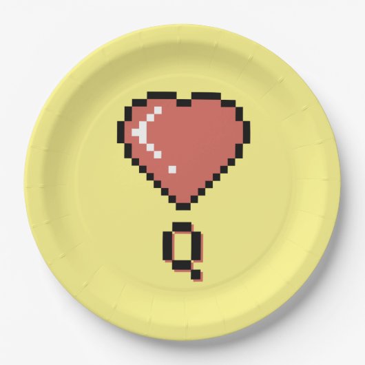 Hart koningin zwarte omtrek papieren bordje (Voorkant)