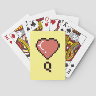 Hart koningin zwarte omtrek pokerkaarten