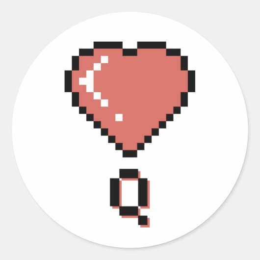 Hart koningin zwarte omtrek ronde sticker (Voorkant)