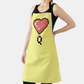 Hart koningin zwarte omtrek schort (Insitu)