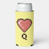 Hart koningin zwarte omtrek seltzer blikjeskoeler (Seltzer Voorkant)