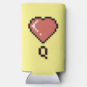 Hart koningin zwarte omtrek seltzer blikjeskoeler (Achterkant)