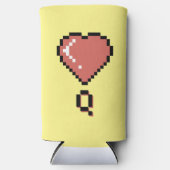 Hart koningin zwarte omtrek seltzer blikjeskoeler (Voorkant)