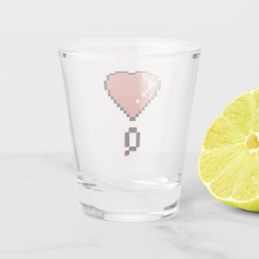 Hart koningin zwarte omtrek shot glas (Achterkant)