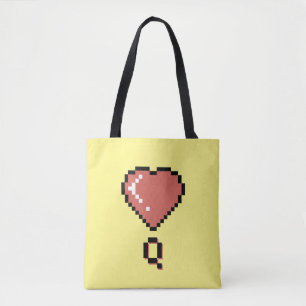 Hart koningin zwarte omtrek tote bag