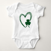 Hart krabbelen met Shamrock Saint Patrick's Day Romper (Voorkant)