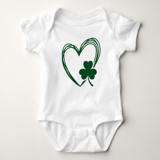 Hart krabbelen met Shamrock Saint Patrick's Day Romper (Voorkant)