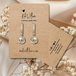 Hart kraft papier sieraden oorbel display kaart visitekaartje