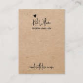 Hart kraft papier sieraden oorbel display kaart visitekaartje (Voorkant)