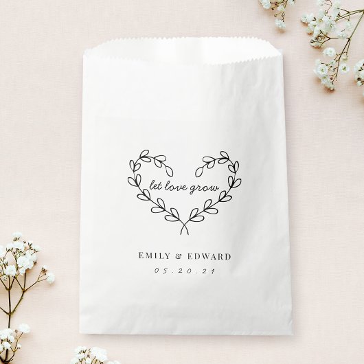 Hart Krans Laat Liefde Groeien Wedding Flower Seed Bedankzakje