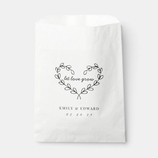 Hart Krans Laat Liefde Groeien Wedding Flower Seed Bedankzakje (Voorkant)