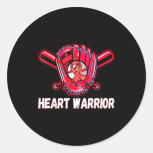 Hart Krijger Hartziekte Bewustzijn Honkbal Sof Ronde Sticker
