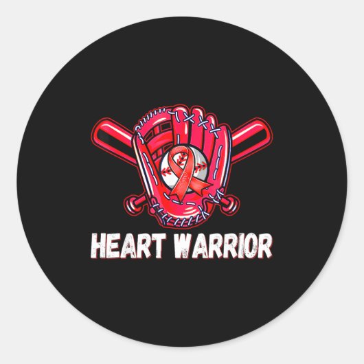 Hart Krijger Hartziekte Bewustzijn Honkbal Sof Ronde Sticker (Voorkant)