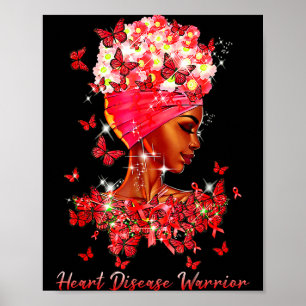 Hart Krijger Vlinders Vrouwen Rode Hartziekte Poster