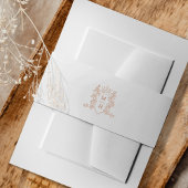 Hart kroon monogram roos gouden en witte bruiloft uitnodigingen wikkel