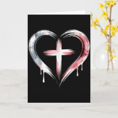 Hart Kruis Christelijk Geloof Liefde Kaart (Gele Bloem)