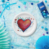 Hart Kunst Liefde Custom Papier Borden 7" Papieren Bordje (Feest)
