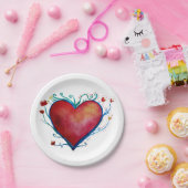 Hart Kunst Liefde Custom Papier Borden 7" Papieren Bordje (Feest)