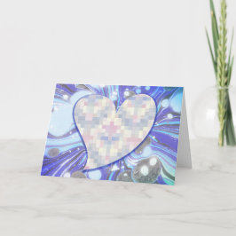 Hart Kunst Ruimte in Blauwe Valentijnkaart Kaart