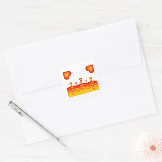 Hart-Landschap Sticker (Envelop)